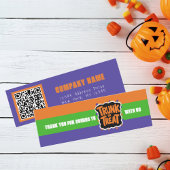 Trunk or Treat Kleurrijke Halloween Dank u Mini Visitekaartje