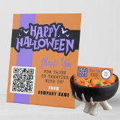 Trunk or Treat Oranje Halloween Business Dank u Reclamebord Met Voetstuk