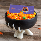 Trunk or Treat Paarse Halloween Bedankt Mini Visitekaartje