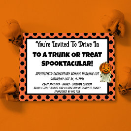 Trunk or Treat Pumpkin Stippen Kinder Halloween Pa Kaart