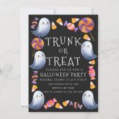 Trunk or Treat Schattige Ghosts Snoep Halloween Pa Kaart (Voorkant)