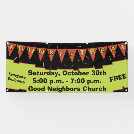 Trunk Or Treat Slinger Vlag Spandoek (Horizontaal)