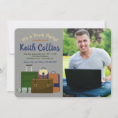 Trunk Party (mannelijk) foto uitnodiging (Voorkant)