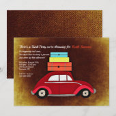 Trunk Party met rode auto uitnodiging (Voorkant / Achterkant)