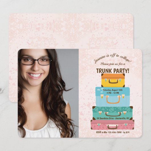 Trunk Party (Vrouw)Fotouitnodiging Kaart (Voorkant / Achterkant)