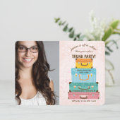 Trunk Party (Vrouw)Fotouitnodiging Kaart (Staand voorkant)