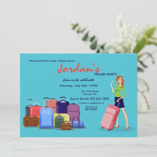 Trunk Party Vrouw Kaart (Staand voorkant)