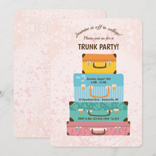 Trunk Party (Vrouw) Uitnodiging (Voorkant / Achterkant)