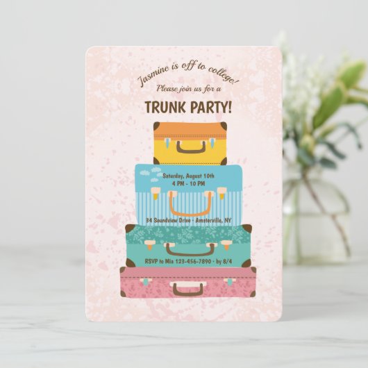 Trunk Party (Vrouw) Uitnodiging (Staand voorkant)