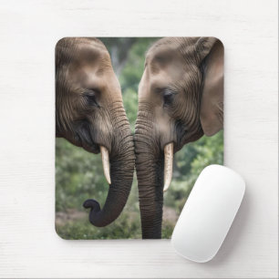 Trunk to Trunk: Een zachte olifant omhelzen Muismat