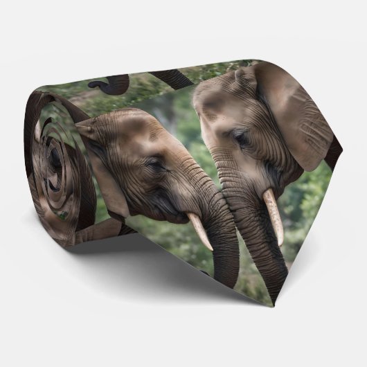Trunk to Trunk: Een zachte olifant omhelzen Stropdas (Opgerold)