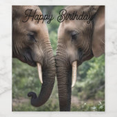 Trunk to Trunk: Een zachte olifant omhelzen Wijn Etiket (Enkel label)