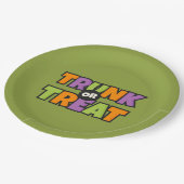 Trunk Treat QR Code Zakelijk Zakelijk Feestfeest Papieren Bordje (Gekanteld)