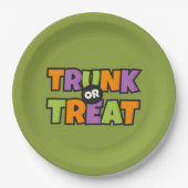 Trunk Treat QR Code Zakelijk Zakelijk Feestfeest Papieren Bordje (Voorkant)