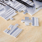 Trunks met zwarte & witte asfalen en sneeuwfoto legpuzzel (Zijkant)