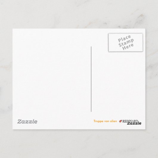 Truppe von alien briefkaart (Achterkant)