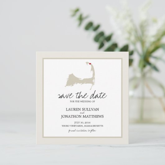 Truro Cape Cod Wedding Save the Date (Staand voorkant)