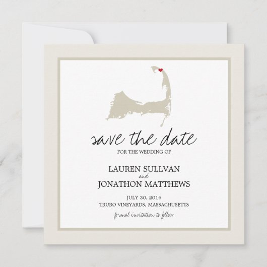 Truro Cape Cod Wedding Save the Date (Voorkant)