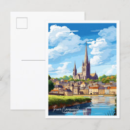 Truro Cornwall Engeland vintage reisillustratie Briefkaart