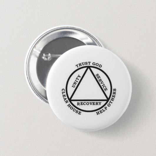 Trust God, Clean House, Help Others (Badge) Ronde Button 5,7 Cm (Voorkant /achterkant)