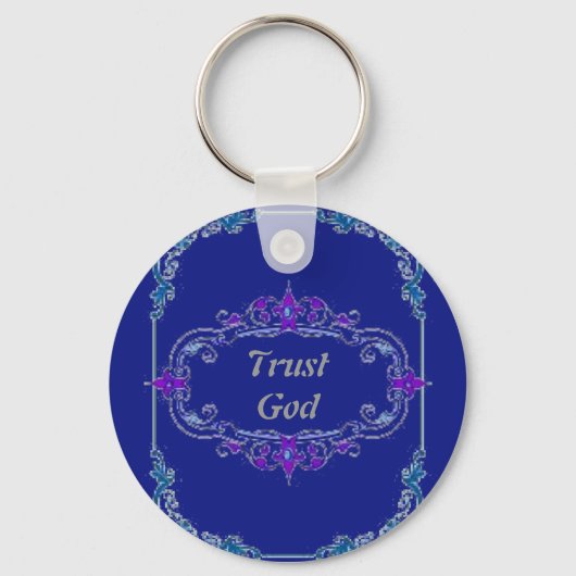 Trust God Floral Sleutelhanger (Voorkant)