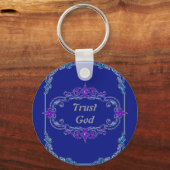 Trust God Floral Sleutelhanger (Voorkant)