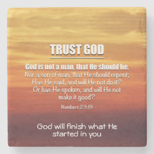 TRUST GOD-nummers 23:19 Christelijk Inspirerend Stenen Onderzetter