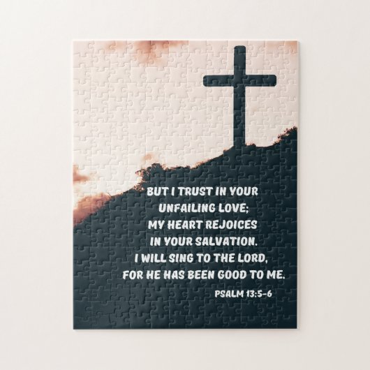 Trust God Psalm 13:5-6 Bijbel Verse Christelijk Legpuzzel (Verticaal)