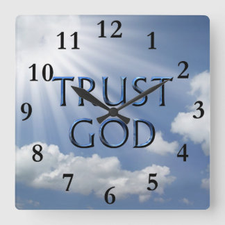 TRUST GOD VIERKANTE KLOK