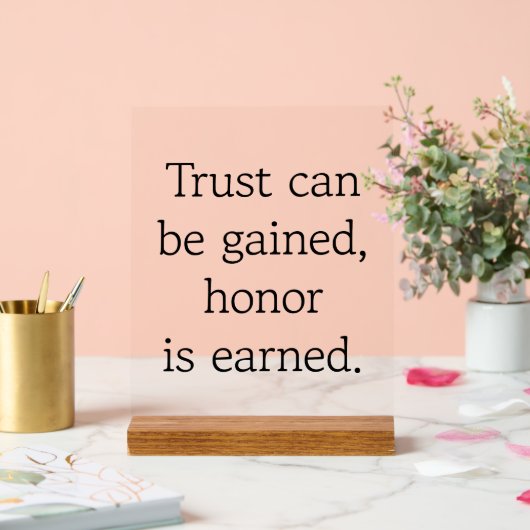 Trust & Honor Acryl Teken Acryl Bord (Huwelijk)
