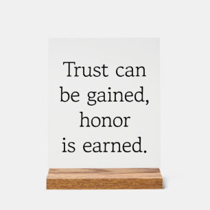 Trust & Honor Acryl Teken Bord