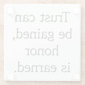 Trust & Honor Glass Onderzetter (Achterkant)