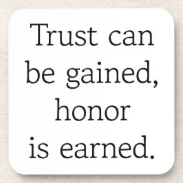 Trust & Honor Hard Plastic Onderzetter