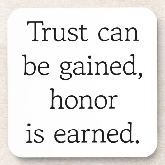 Trust & Honor Hard Plastic Onderzetter (Voorkant)