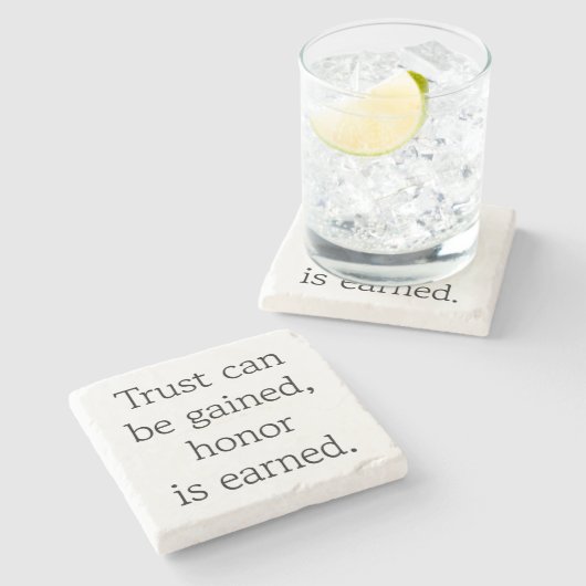 Trust & Honor Marble Stone Onderzetter (Zijkant)