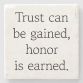 Trust & Honor Marble Stone Onderzetter (Voorkant)