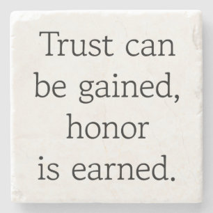 Trust & Honor Marble Stone Onderzetter