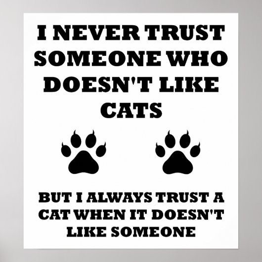 Trust in Cats Funny Poster (Voorkant)