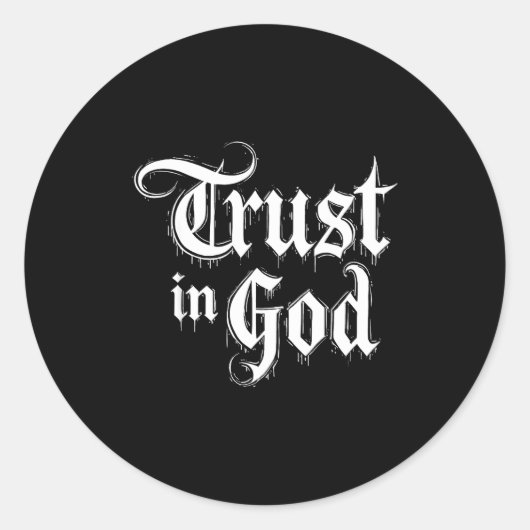 Trust In God Ronde Sticker (Voorkant)