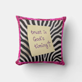 Trust in God's Timing pink glitter zebra y2k Kussen