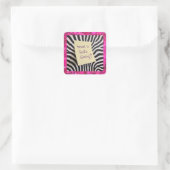 Trust in God's Timing pink glitter zebra y2k Vierkante Sticker (Tas)