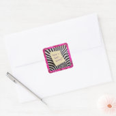 Trust in God's Timing pink glitter zebra y2k Vierkante Sticker (Envelop)