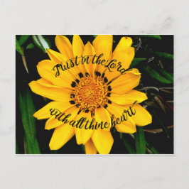 Trust in the Lord Bright Yellow Flower Briefkaart