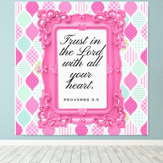 Trust in the Lord | Christian Gift Canvas Afdruk (Insitu (Houten vloer))