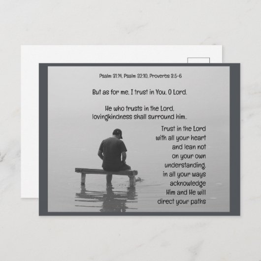 Trust In the Lord Comforting Uplifting Bible Verse Briefkaart (Voorkant / Achterkant)