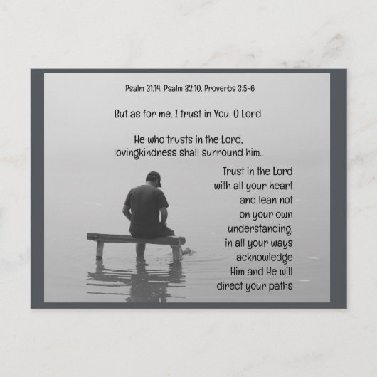 Trust In the Lord Comforting Uplifting Bible Verse Briefkaart (Voorkant)
