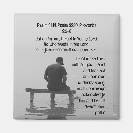 Trust In the Lord Comforting Uplifting Bible Verse Magneet (Voorkant)