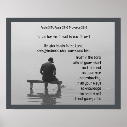 Trust In the Lord Comforting Uplifting Bible Verse Poster (Voorkant)