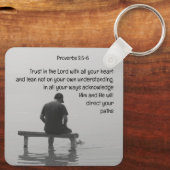 Trust In the Lord Comforting Uplifting Bible Verse Sleutelhanger (Achterkant)