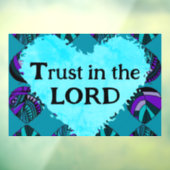 Trust In The Lord Fish Leaves Purple Teal Grey Raamsticker (Vel 3)